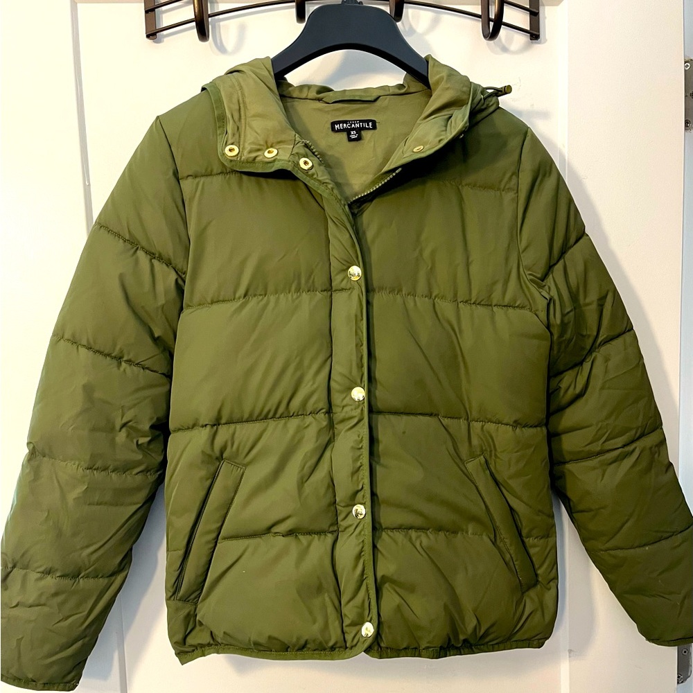 J Crew puffer coat size XS